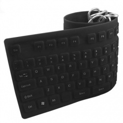 Teclado BRobotix Flexible 801935, Alámbrico, USB, Negro (Español) 