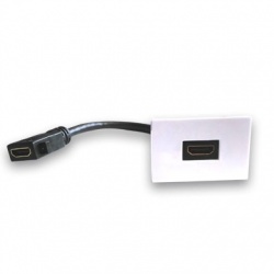 BRobotix Caja para Pared 938917, 1 Puerto HDMI, Blanco, para 938276/938283 - No Incluye Tapa 