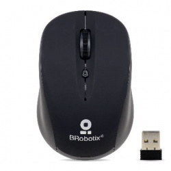 Mouse Ergonómico BRobotix Óptico WXMO-19, Inalámbrico, USB, 1200DPI, Negro 