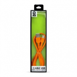 BRobotix Cable de Carga Lightning Macho - USB C Macho, 1 Metro, Naranja, para iPhone/iPad 