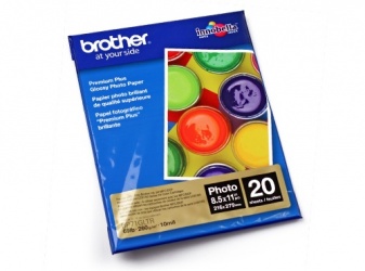 Brother Papel Fotografico Brillante Premium Plus 260g/m², Tamaño Carta, 20 Hojas 