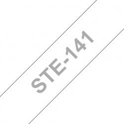 Cinta Brother STE141 Gris sobre Transparente, 18mm x 3 Metros 