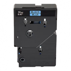 Brother Cinta TC6001 Negro sobre Azul, Transferencia Térmica, 12 mm x 7.7 Metros, 1 Pieza 