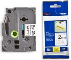 Cinta Brother TZ231 Negro sobre Blanco, 12mm x 8m 