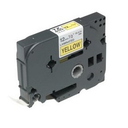 Cinta Brother TZ631 Negro sobre Amarillo, 12mm x 8m 