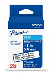 Brother Cinta TZE251G Negro sobre Blanco, Transferencia Térmica, 24 mm x 8 Metros, 1 Pieza 