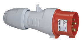 Bticino Clavija Recta 555125, 200 - 250V, 32A, Gris/Rojo 