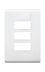 Bticino Placa de Pared E5N3BNR, 3 Puertos, Blanco 