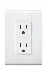 Bticino Tomacorriente E6028BNR, 2 Enchufes, 125 - 250V, 15A, Blanco 