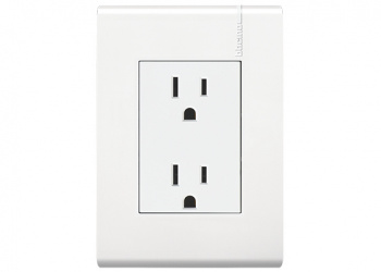 Bticino Tomacorriente E6028NPTL, 2 Enchufes, 127 - 250V, 15A, Blanco 