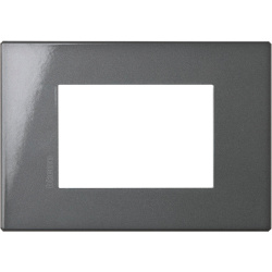 Bticino Placa de Pared HW4803HS, 3 Puertos, Antracita 