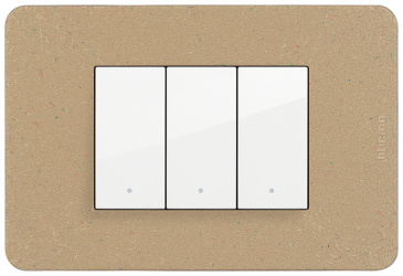 Bticino Placa de Pared JA4803BBQ, 3 Puertos, Natural 