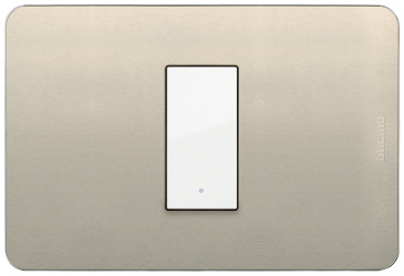 Bticino Placa de Aluminio para Pared JA4803M1APQ, 1 Puerto, Perla 