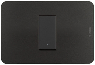 Bticino Placa Ciega de Pared JA4803M1JBQ, 1 Puerto, Negro - incluye Chasis 