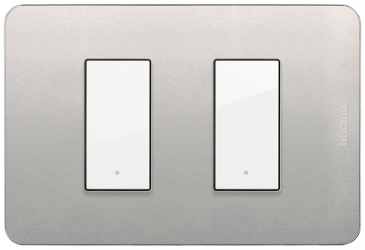 Bticino Placa de Aluminio para Pared JA4803M2AAQ, 2 Puertos, Natural 