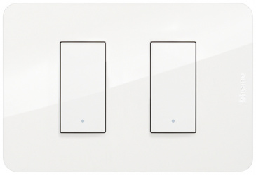 Bticino Placa de Pared JA4803M2JWQ, 2 Puertos, Blanco 