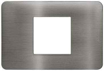 Bticino Placa de Pared JA4819ATQ, 2 Puertos, Titanio 