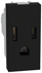 Bticino Tomacorriente JB4129Q, 1 Enchufe, 127V, 15A, Negro 