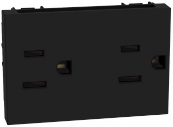 Bticino Tomacorriente JB4188Q, 2 Enchufes, 127V, 15A, Negro 