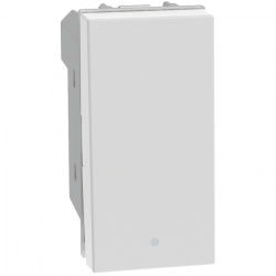 Bticino Interruptor JW4001Q, 1 Módulo, 10AX, 127V, Blanco 
