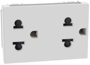 Bticino Tomacorriente JW4185Q, 2 Enchufes, 127V, 15A, Blanco 