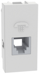 Bticino Placa de Pared JW4257RJ11Q, RJ-11, 1 Puerto, Blanco 