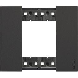 Bticino Placa de Pared KA4802KG, 2 Puertos, Negro 