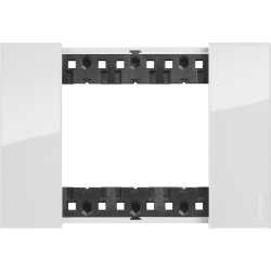 Bticino Placa de Pared KA4803DW, 3 Puertos, Hielo 
