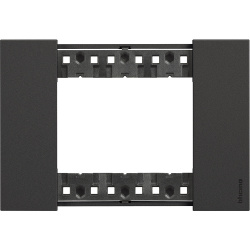Bticino Placa de Pared KA4803KG, 3 Puertos, Negro 