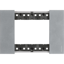 Bticino Placa de Pared KA4803NW, 3 Puertos, Luna 