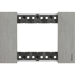 Bticino Placa de Pared KA4803ZG, 3 Puertos, Acero 