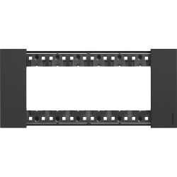Bticino Placa de Pared KA4806KG, 6 Puertos, Negro 