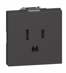 Bticino Tomacorriente KG4129, 1 Enchufe, 127 - 277V, 15A, Negro 