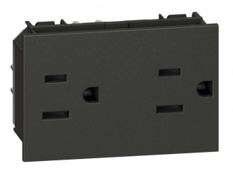 Bticino Tomacorriente KG4188, 2 Enchufes, 127 - 250V, 15A, Negro 