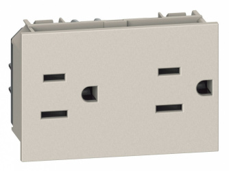 Bticino Tomacorriente KM4188, 2 Enchufes, 127 - 250V, 15A, Arena 