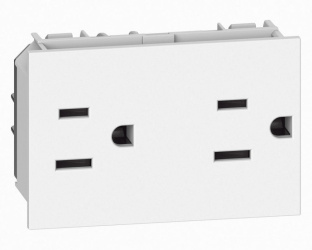 Bticino Tomacorriente KW4188, 2 Enchufes, 127 - 250V, 15A, Blanco 