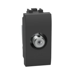 Bticino Toma Coaxial L4202FN, 1 Puerto, Negro 