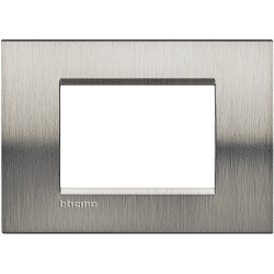 Bticino Placa de Pared LNA4803ACS, 3 Puertos, Acero 