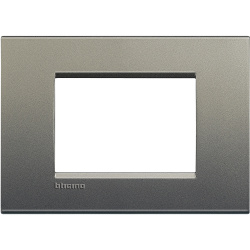 Bticino Placa de Pared LNA4803AE, 3 Puertos, Gris 