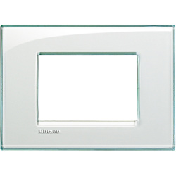 Bticino Placa de Pared LNA4803KA, 3 Puertos, Aguamarina 