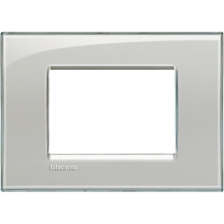 Bticino Placa de Pared LNA4803KG, 3 Puertos, Gris 