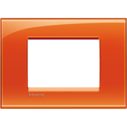 Bticino Placa de Pared LNA4803OD, 3 Puertos, Naranja 