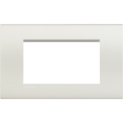 Bticino Placa de Pared LNA4804BI, 4 Puertos, Blanco 