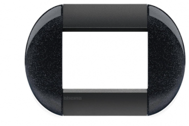 Bticino Placa de Pared LNB4803AR, 3 Puertos, Negro 