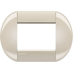 Bticino Placa de Pared LNB4803CL, 3 Puertos, Beige 