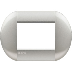 Bticino Placa de Pared LNB4803TE, 3 Puertos, Plata 