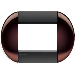 Bticino Placa de Pared LNB4803TW, 3 Puertos, Negro/Café 