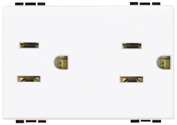 Bticino Tomacorriente N4188, 2 Enchufes,  127 - 277V, 15A, Blanco 