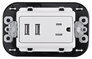 Bticino Tomacorriente QZ4028USB, 1 Enchufes, 127V, 15A, Blanco 