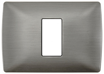 Bticino Placa de Pared con Chasis QZ4803M1AAC, 1 Puerto, Aluminio 